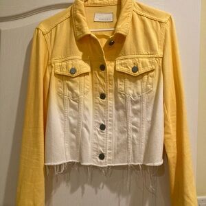 Articles Of Society Yellow and White Jean Jacket